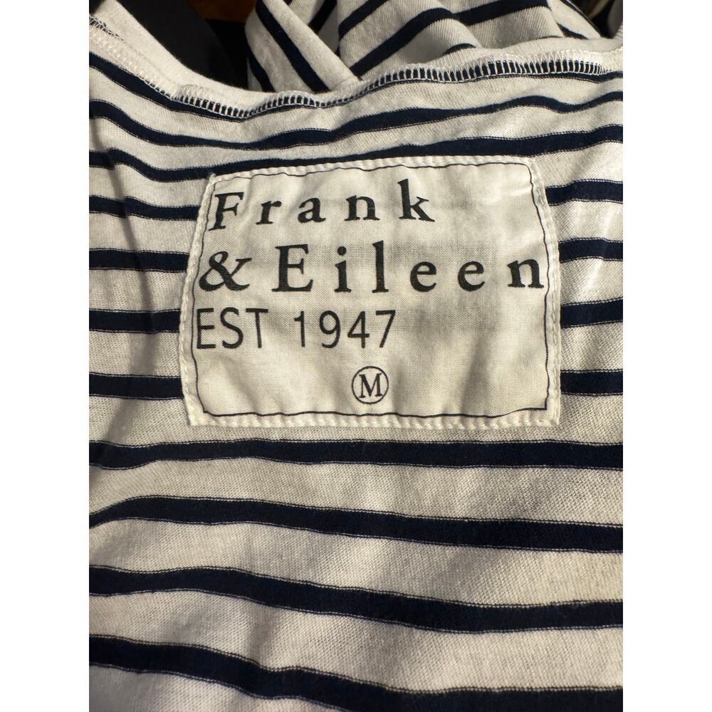 Frank & Eileen Mini Cory Striped T-Shirt Dress Medium Navy Blue + White Cotton - Picture 5 of 8